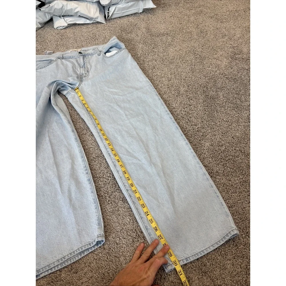 LEVIS PREMIUM High Rise BAGGY DAD WIDE LEG Pleated Jeans 31 (36x30) Flower Patch